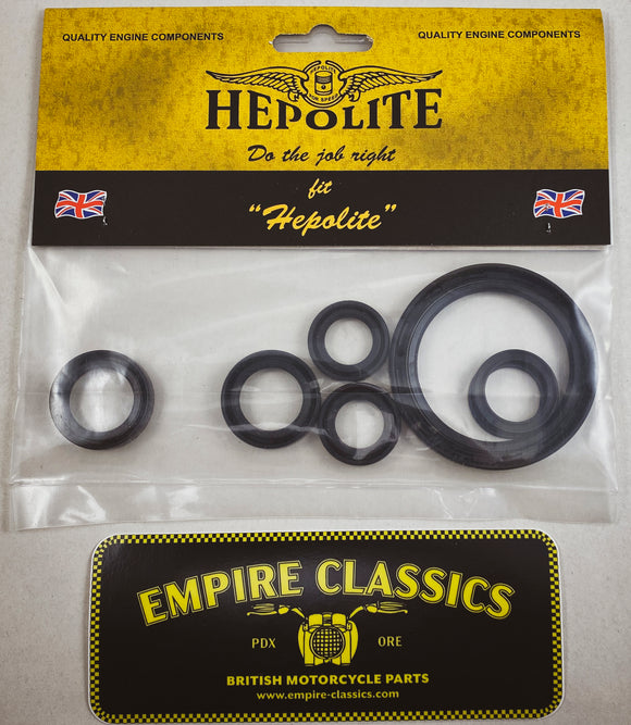 Hepolite Engine and Gearbox Oil Seal Kit - Triumph Unit 650 5 speed